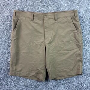 Alpine Design Shorts Mens 42 Khaki Flat Front Casual Outdoor Nylon Stretch